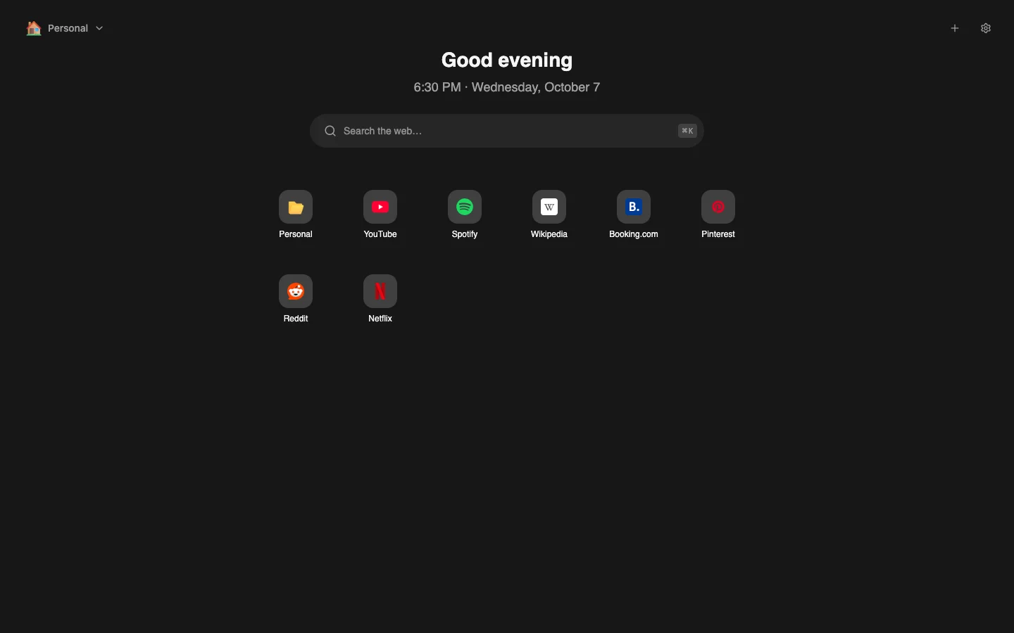 Ember Tabs: Dark theme & personal profile